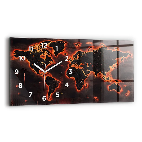 Horizontale Uhr mit motiv Weltkarte