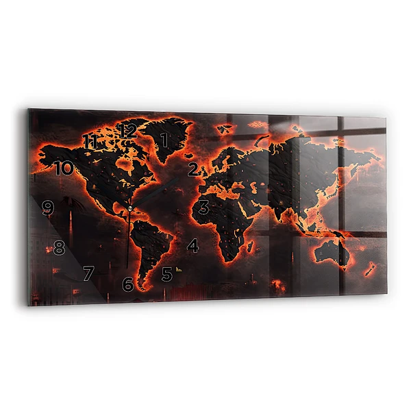 Horizontale Uhr mit motiv Weltkarte