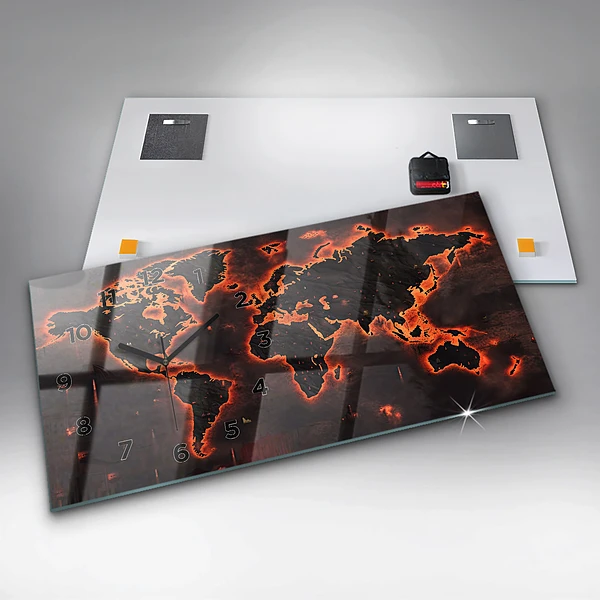 Horizontale Uhr mit motiv Weltkarte