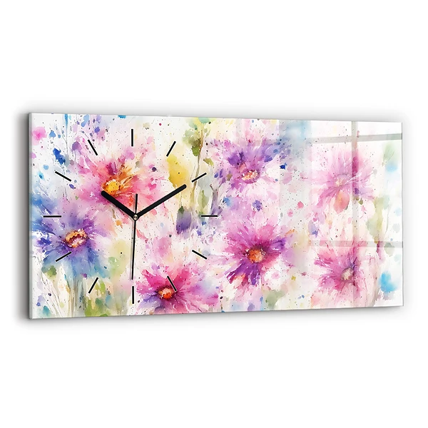 Horizontale Uhr Gemalte Blumen