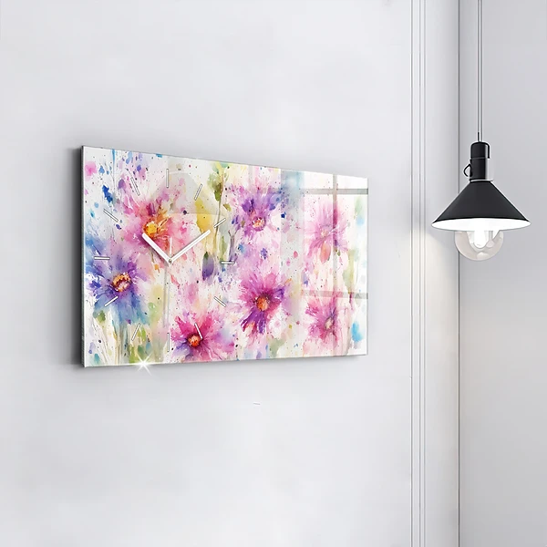 Horizontale Uhr Gemalte Blumen