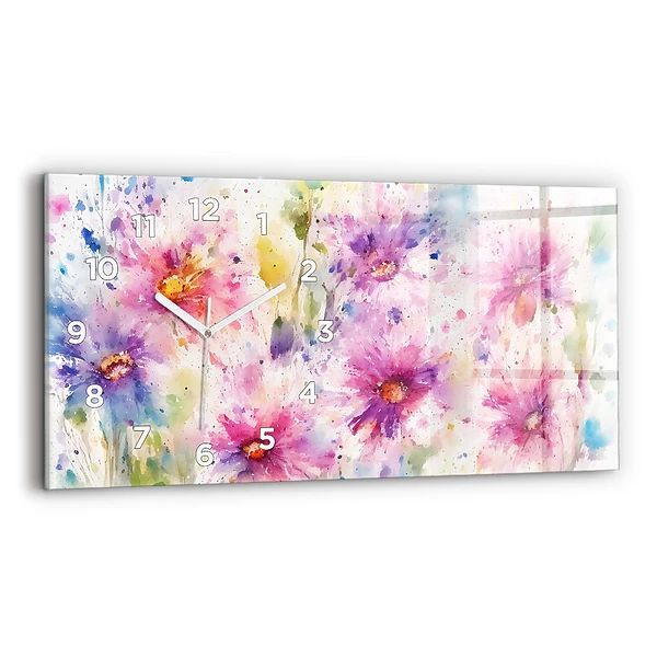 Horizontale Uhr Gemalte Blumen