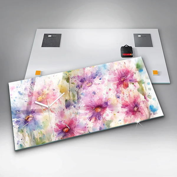 Horizontale Uhr Gemalte Blumen