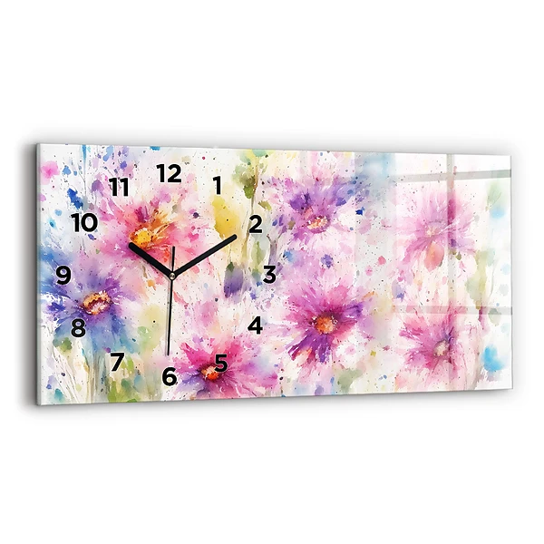 Horizontale Uhr Gemalte Blumen
