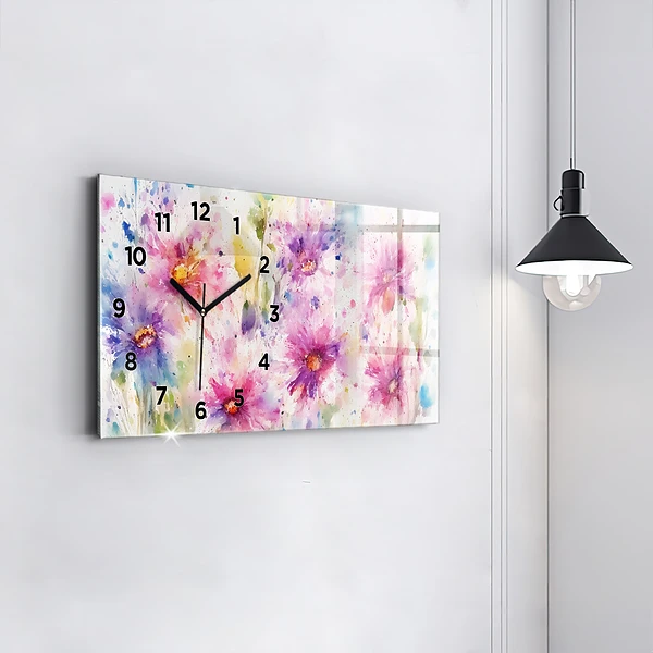 Horizontale Uhr Gemalte Blumen