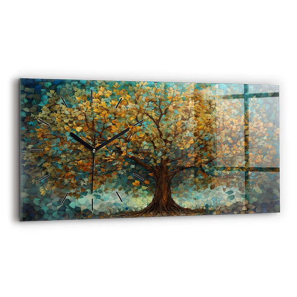 Horizontale Uhr mit motiv Mosaik-Baum