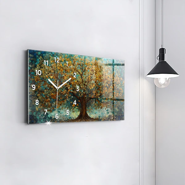 Horizontale Uhr mit motiv Mosaik-Baum