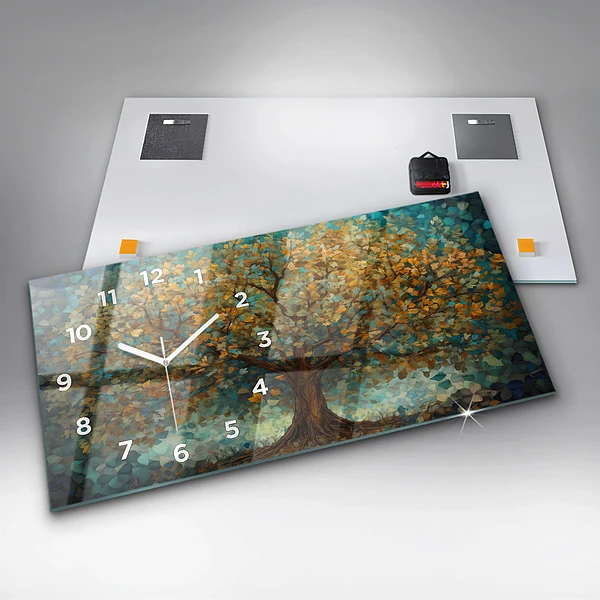 Horizontale Uhr mit motiv Mosaik-Baum