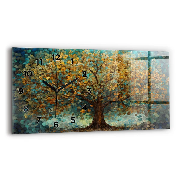 Horizontale Uhr mit motiv Mosaik-Baum