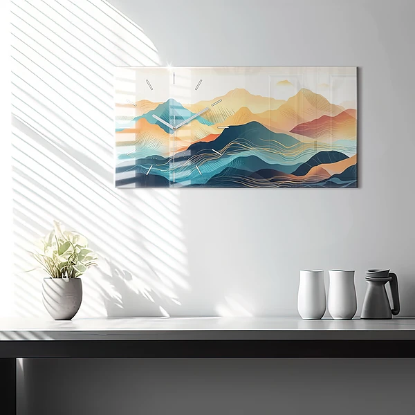 Horizontale Uhr Berglandschaft