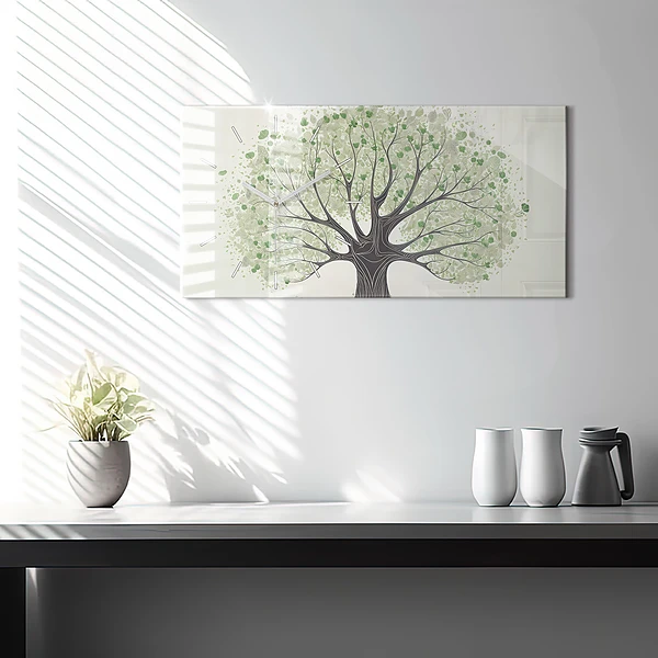 Horizontale Uhr mit motiv Großer Baum Natur