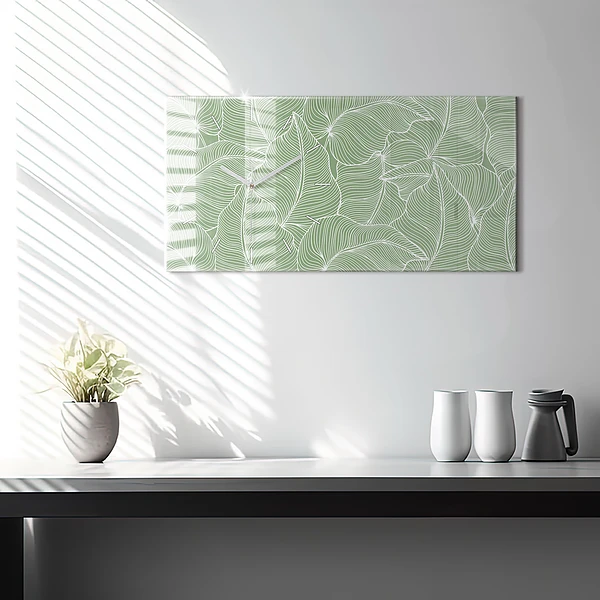 Horizontale Uhr Natur Blattmuster