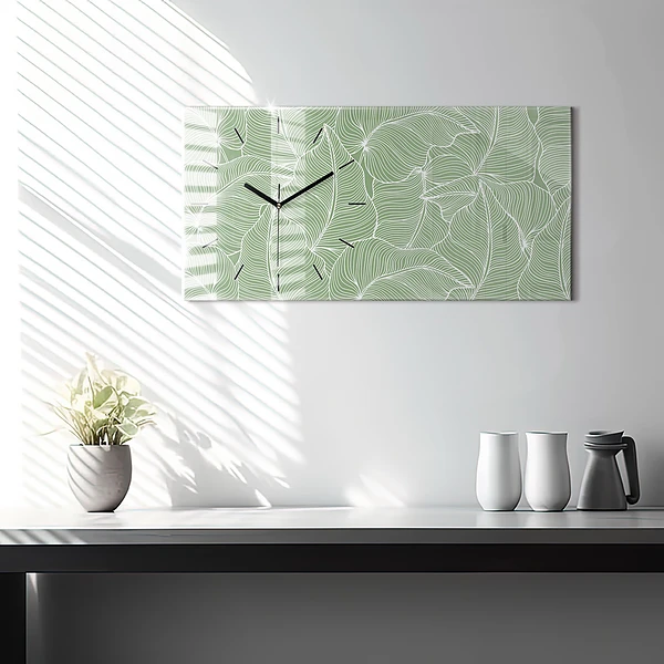 Horizontale Uhr Natur Blattmuster