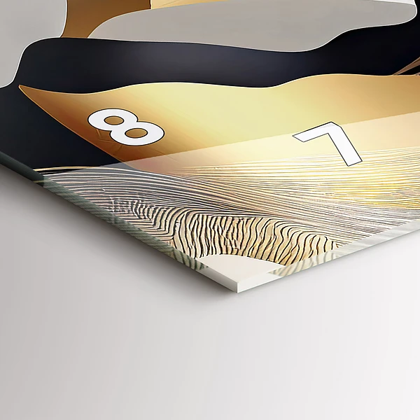 Horizontale Uhr mit motiv Abstrakte goldene Berge