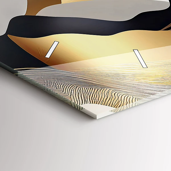 Horizontale Uhr mit motiv Abstrakte goldene Berge