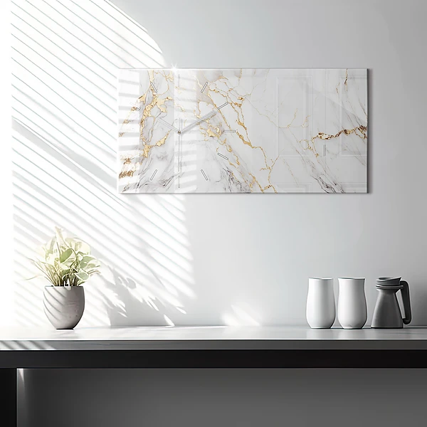 Horizontale Uhr mit motiv Dekorativer Marmor