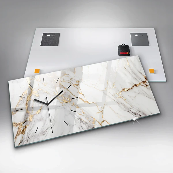Horizontale Uhr mit motiv Dekorativer Marmor
