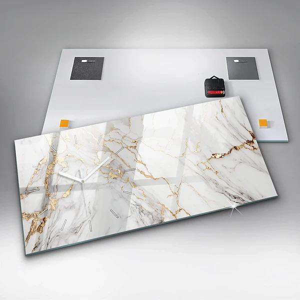 Horizontale Uhr mit motiv Dekorativer Marmor