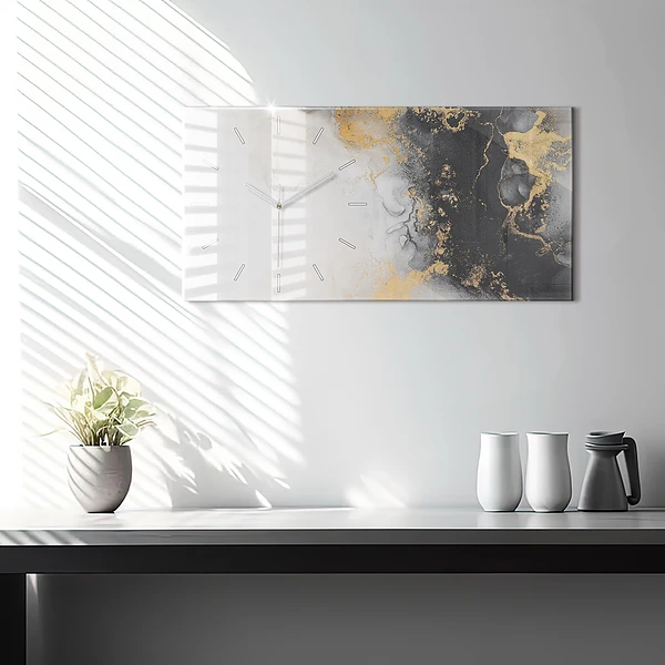 Horizontale Uhr mit motiv Marmor-Kunst