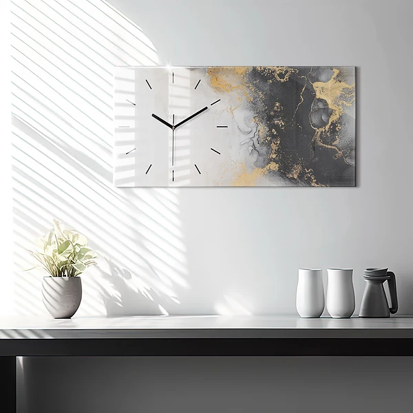 Horizontale Uhr mit motiv Marmor-Kunst