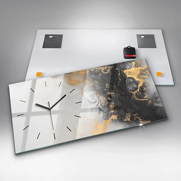 Horizontale Uhr mit motiv Marmor-Kunst