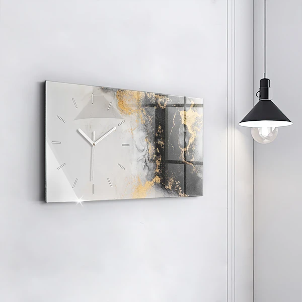 Horizontale Uhr mit motiv Marmor-Kunst