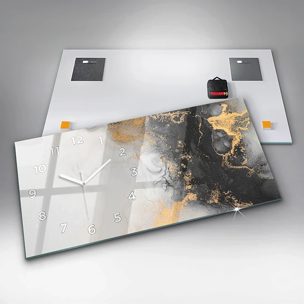 Horizontale Uhr mit motiv Marmor-Kunst