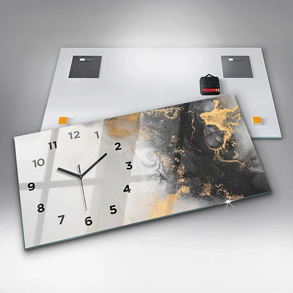 Horizontale Uhr mit motiv Marmor-Kunst