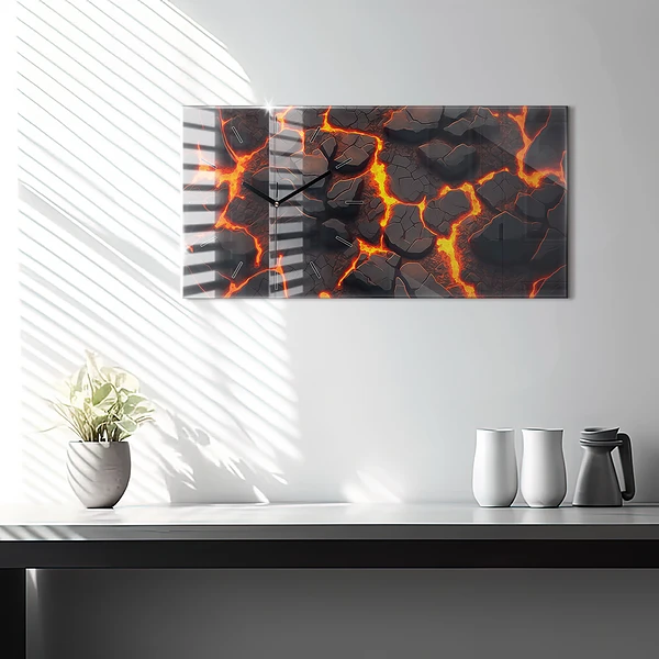 Horizontale Uhr mit motiv Lava-Vulkan