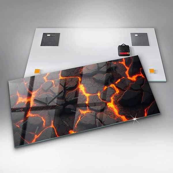 Horizontale Uhr mit motiv Lava-Vulkan