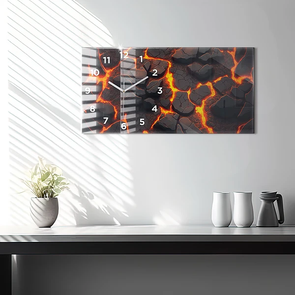 Horizontale Uhr mit motiv Lava-Vulkan