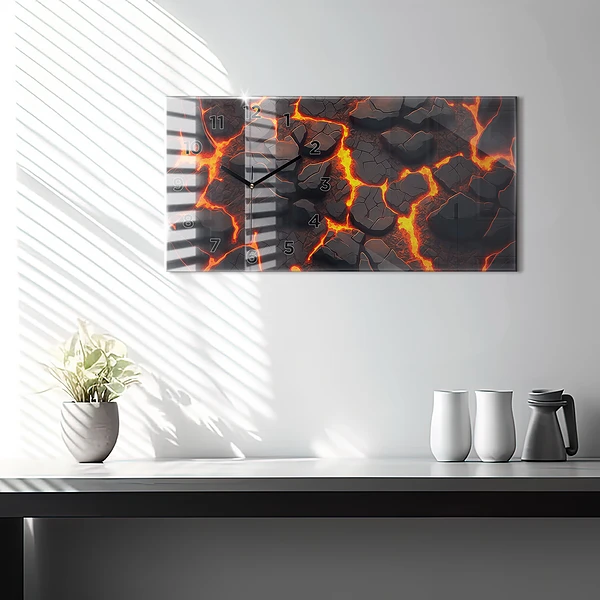 Horizontale Uhr mit motiv Lava-Vulkan