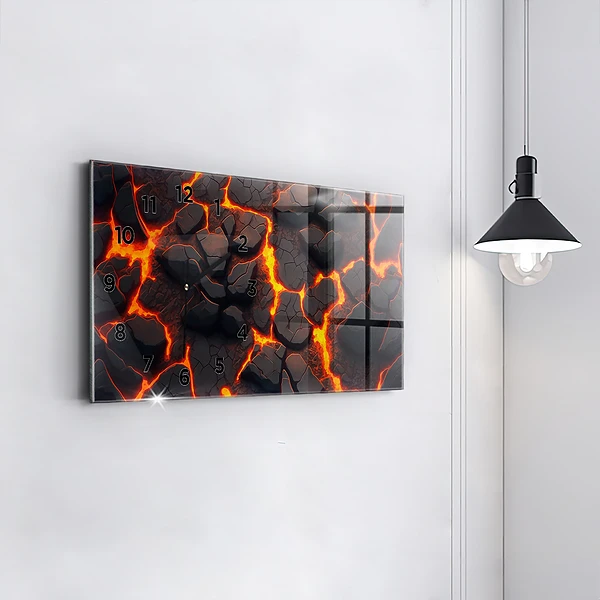 Horizontale Uhr mit motiv Lava-Vulkan