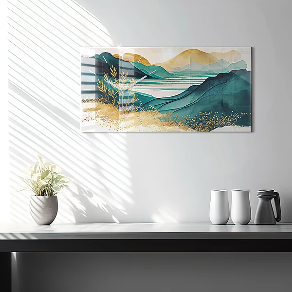 Horizontale Uhr mit motiv Berglandschaft