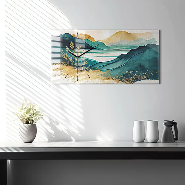 Horizontale Uhr mit motiv Berglandschaft