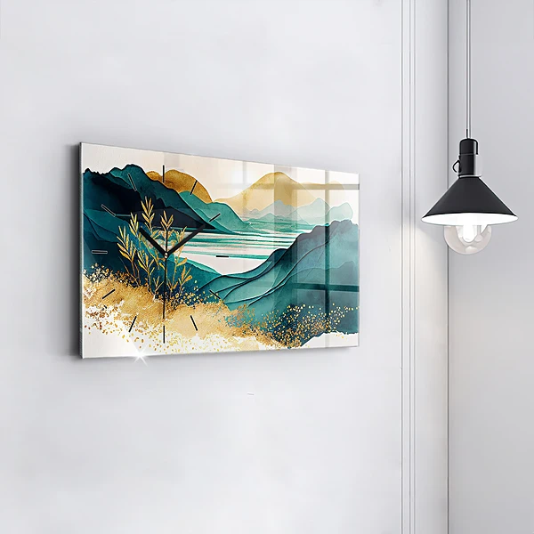 Horizontale Uhr mit motiv Berglandschaft