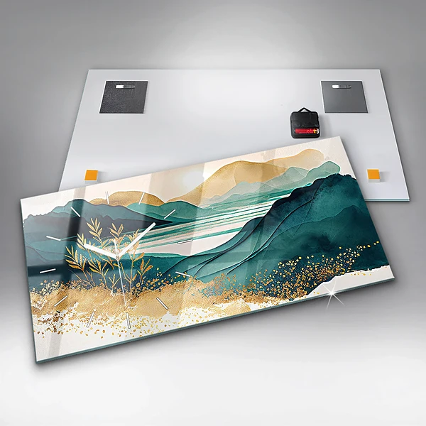Horizontale Uhr mit motiv Berglandschaft