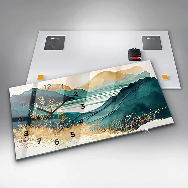 Horizontale Uhr mit motiv Berglandschaft