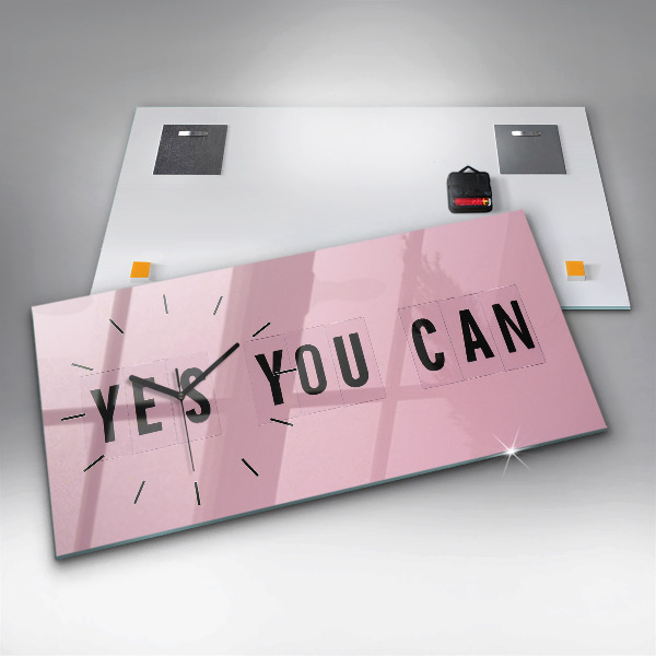 Horizontale Uhr mit motiv Ja, du kannst