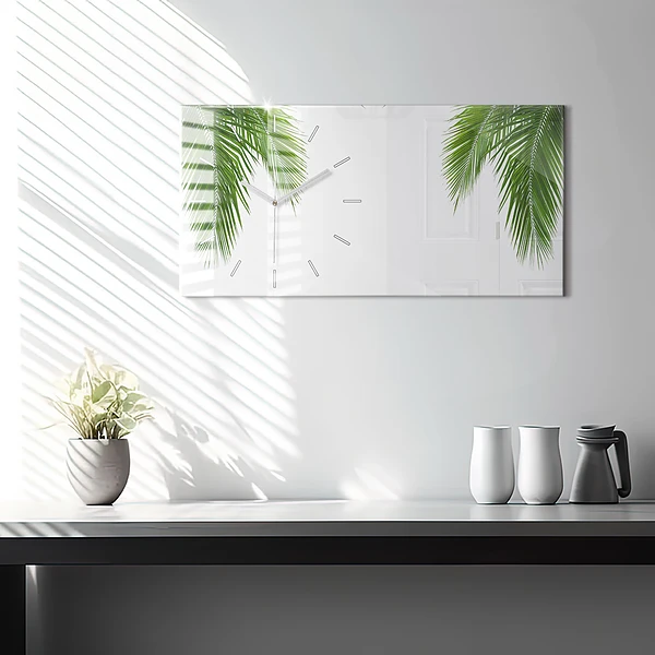 Horizontale Uhr Palmenblatt Natur