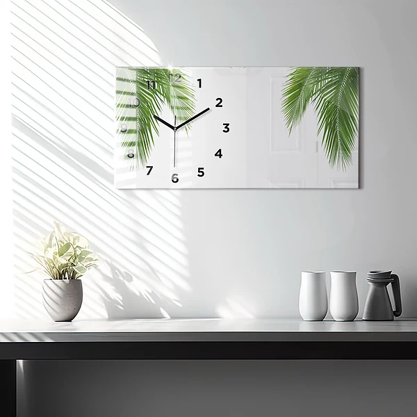 Horizontale Uhr Palmenblatt Natur