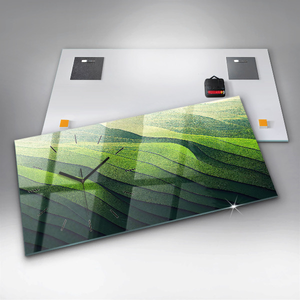 Horizontale Uhr mit motiv Abstrakte grüne Felder