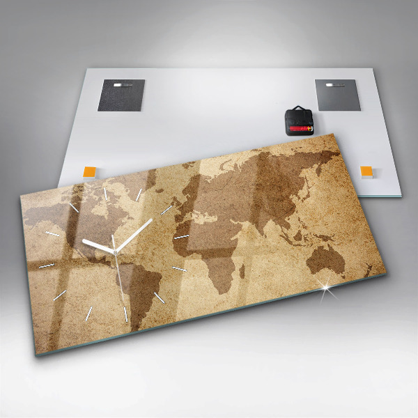 Horizontale Uhr Alte Weltkarte