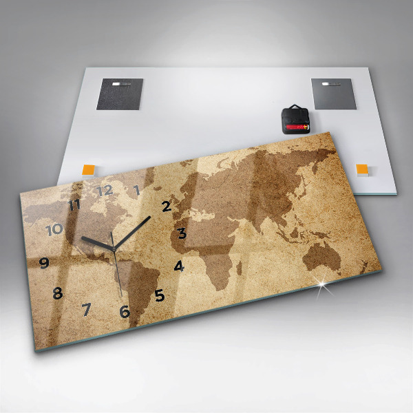 Horizontale Uhr Alte Weltkarte