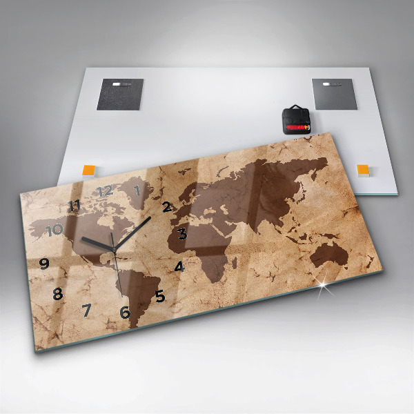 Horizontale Uhr Alte Weltkarte