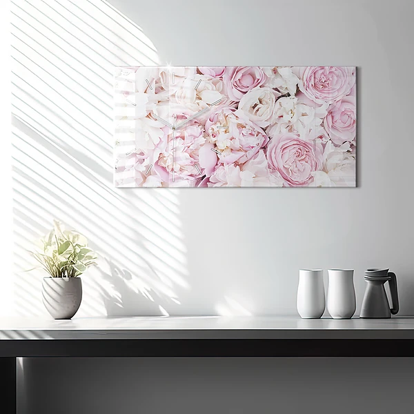 Horizontale Uhr Dekorative Blumen