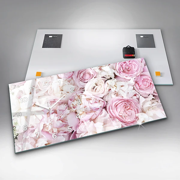 Horizontale Uhr Dekorative Blumen