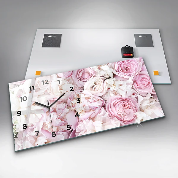 Horizontale Uhr Dekorative Blumen
