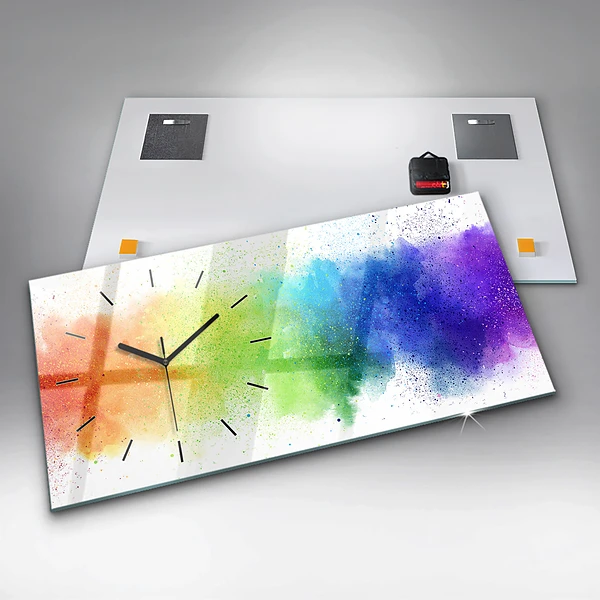 Horizontale Uhr mit motiv Abstrakter Regenbogen
