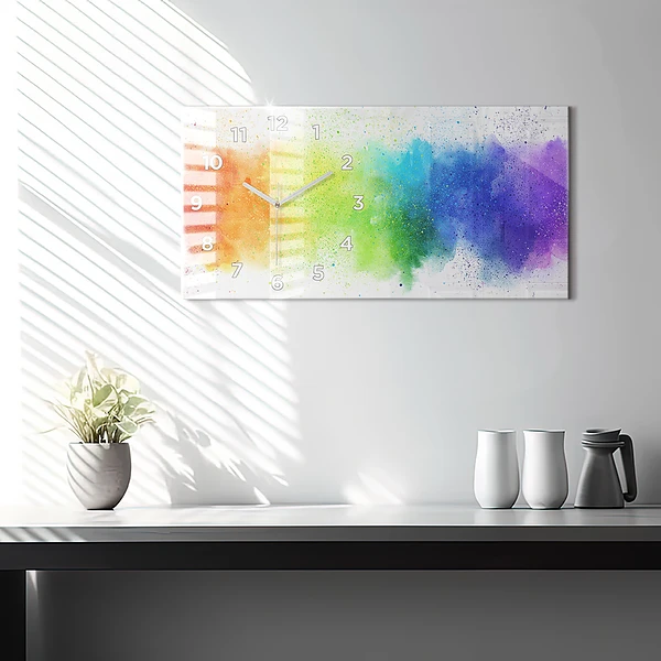 Horizontale Uhr mit motiv Abstrakter Regenbogen
